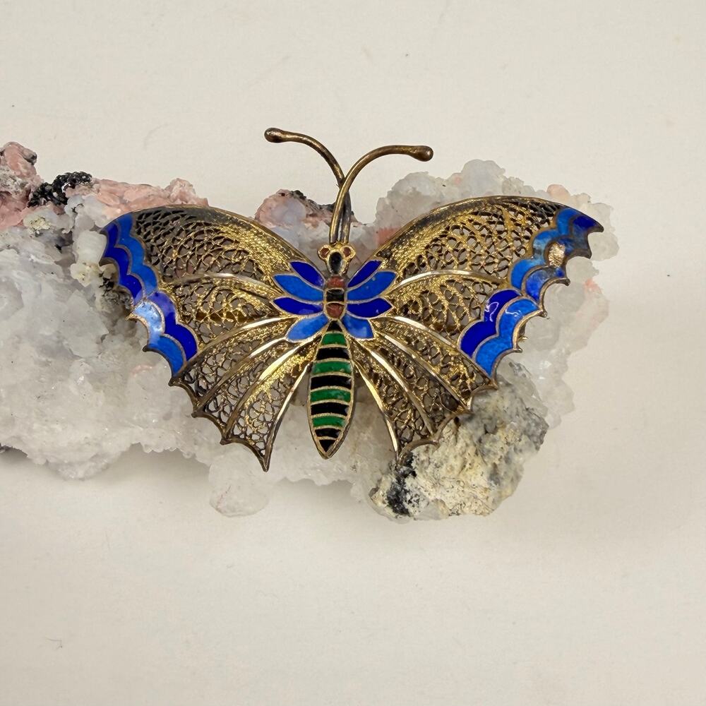 Golden Butterfly Brooch Butterfly Pin - Picture 2 of 9